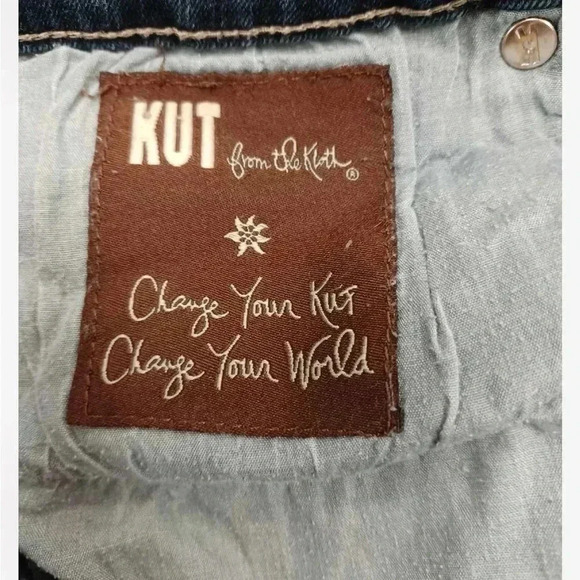 Kut From  The Kloth Skinny Dark Wash Raw Hem Size 12 - Picture 9 of 12
